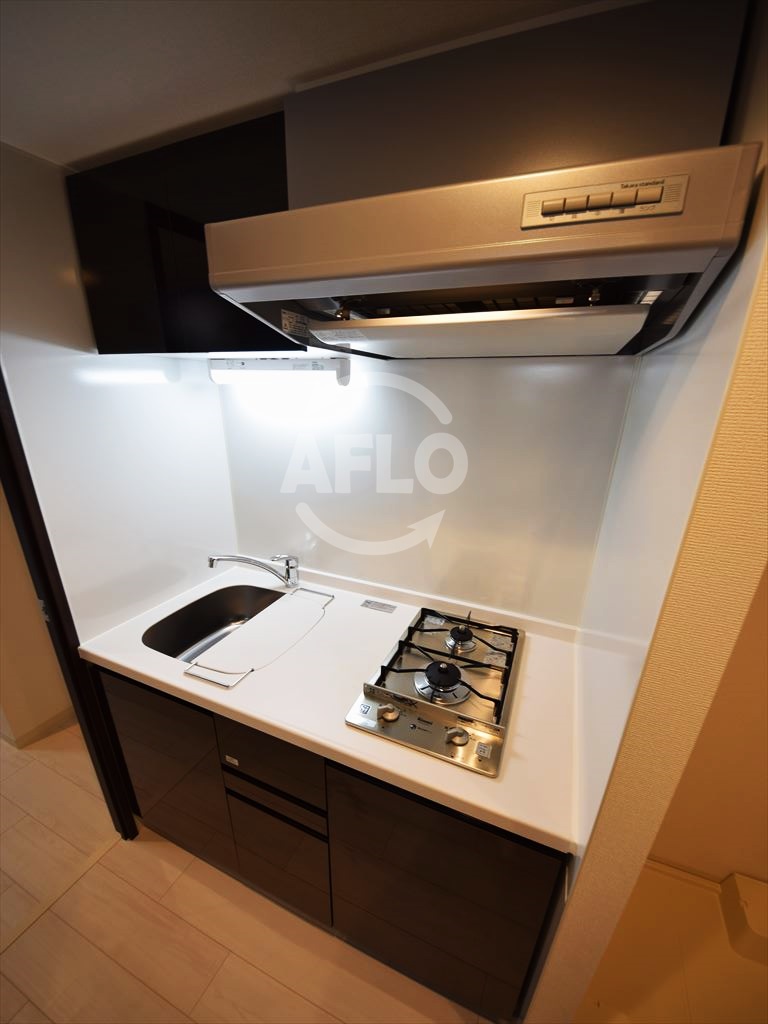 キッチン　エステムコート難波IVアトリ　ガス2口コンロシステムキッチン