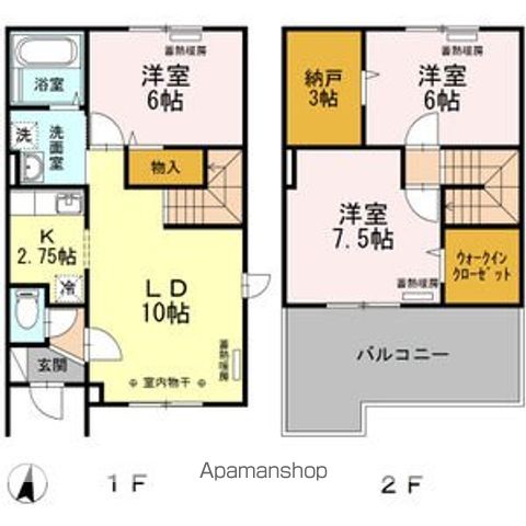 札幌市白石区 2階建 築22年の間取り写真