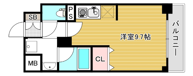 ＪＲ大阪環状線 芦原橋駅 徒歩3分 13階建 築20年の間取り写真