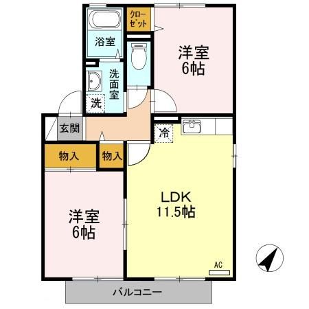 プルミエ徳聖 Aの間取り写真