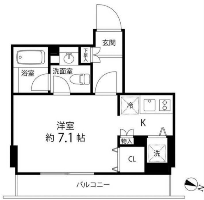 東京メトロ南北線 麻布十番駅 徒歩7分 9階建 築20年の間取り写真