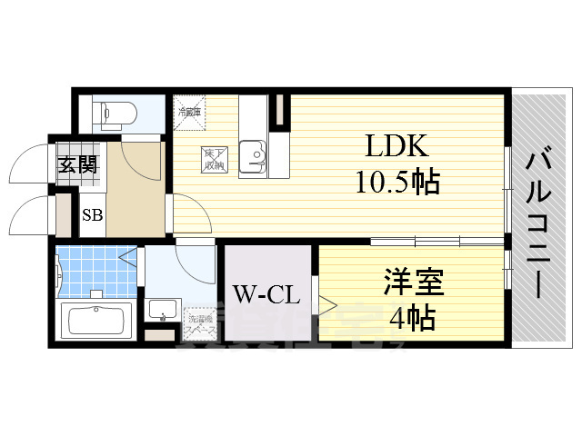 地下鉄四つ橋線 岸里駅 徒歩5分 3階建 築19年の間取り写真