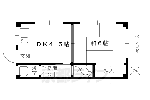 京都市伏見区桃山町日向のマンションの間取り