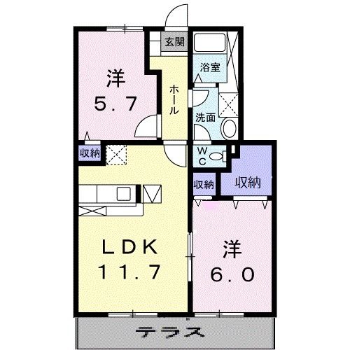 サンプレインＢの間取り