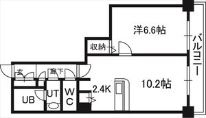 ＰＲＩＭＥ　ＵＲＢＡＮ札幌　ＲＩＶＥＲ　ＦＲＯＮＴの間取り