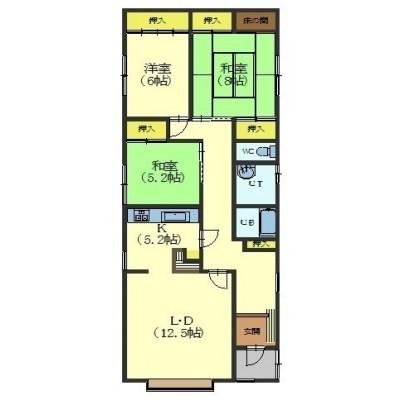 函館市高盛町のアパートの間取り