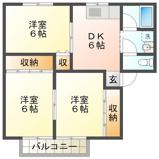 ハイツ花梨の間取り