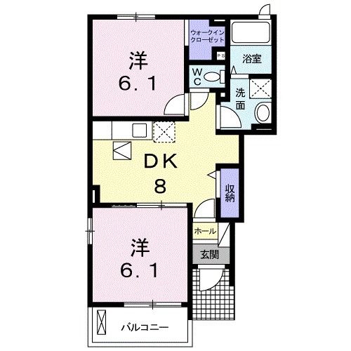 高松市植松町のアパートの間取り