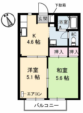 エクセランルミエールB棟の間取り