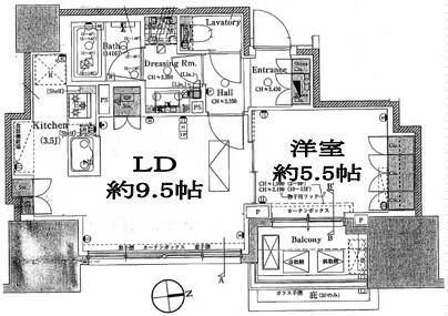 港区東麻布のマンションの間取り