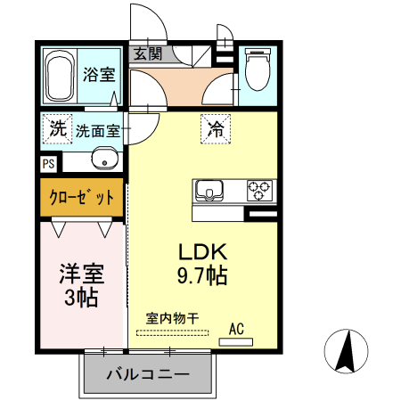 久留米市津福今町のアパートの間取り