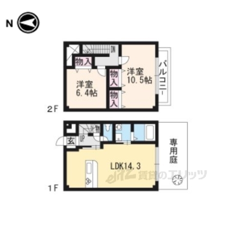 京都市左京区一乗寺里ノ西町のアパートの間取り