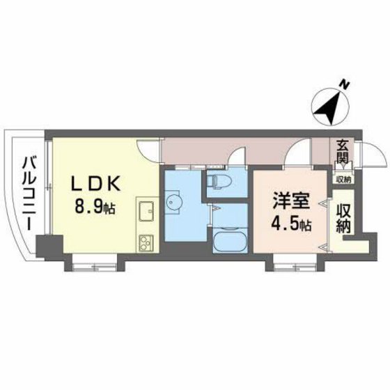 広島県広島市中区宝町（マンション）の賃貸物件の間取り