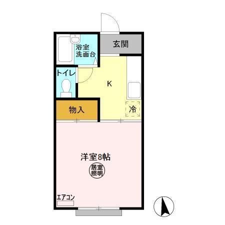 鴨川市横渚のアパートの間取り