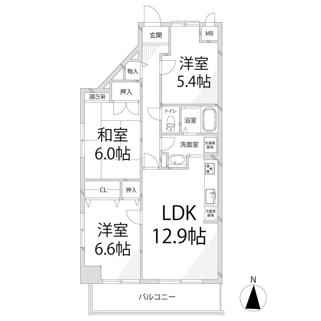 キャッスルコート東辻井の間取り