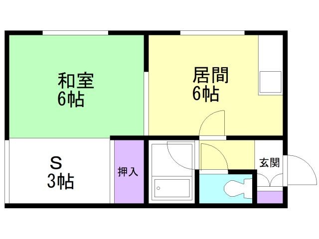 函館市青柳町のアパートの間取り