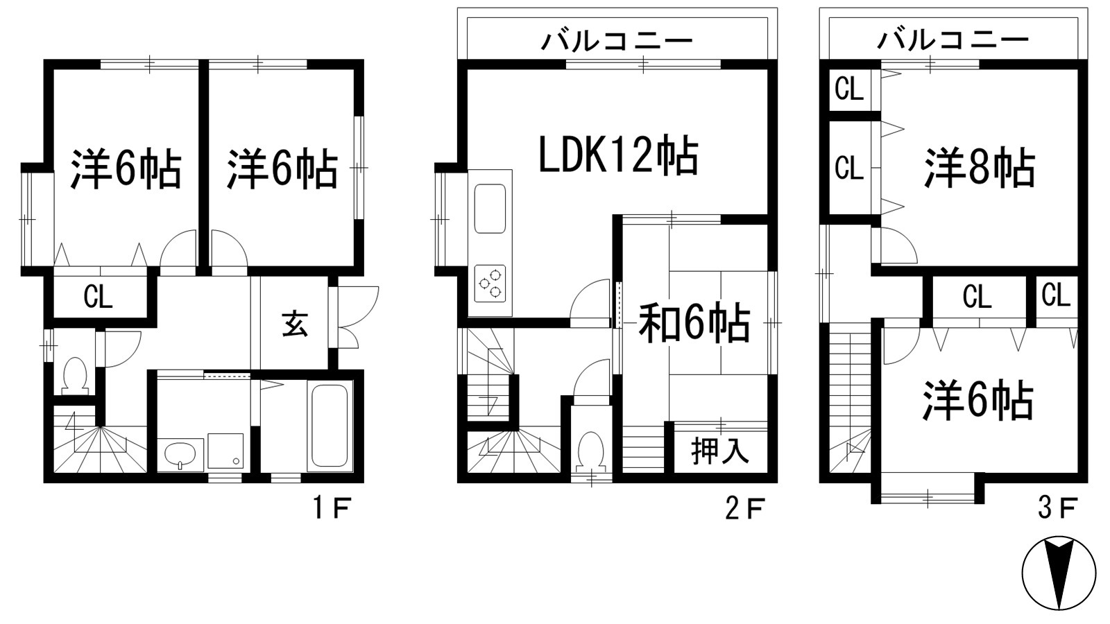 呉服町貸家の間取り