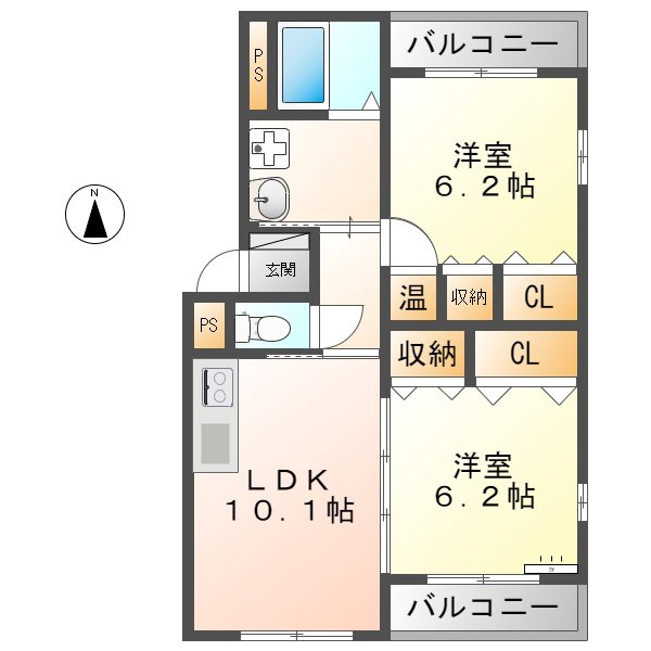 古戦場公園ローズマンションの間取り