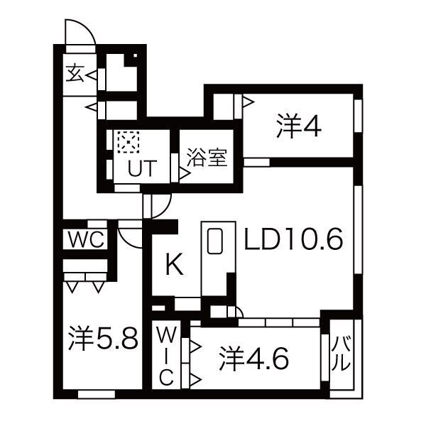 ＵＲＢＡＮ　ＦＬＡＴＳ　北２４条の間取り