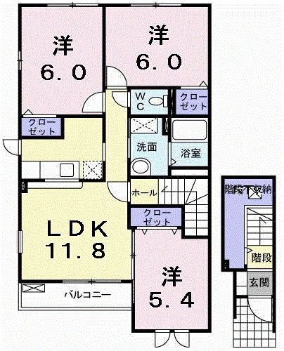 【コルテス　千代田Ｄの間取り】