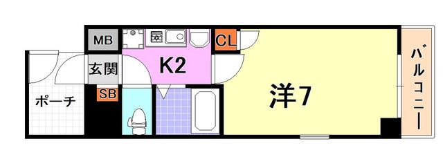 エステムコート新神戸エリタージュの間取り