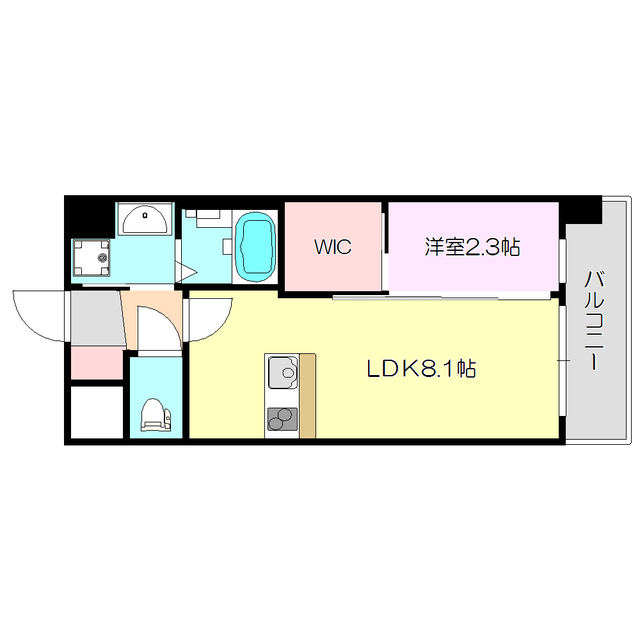 大阪市淀川区十三本町のマンションの間取り