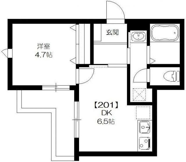 【四街道市鹿渡のアパートの間取り】