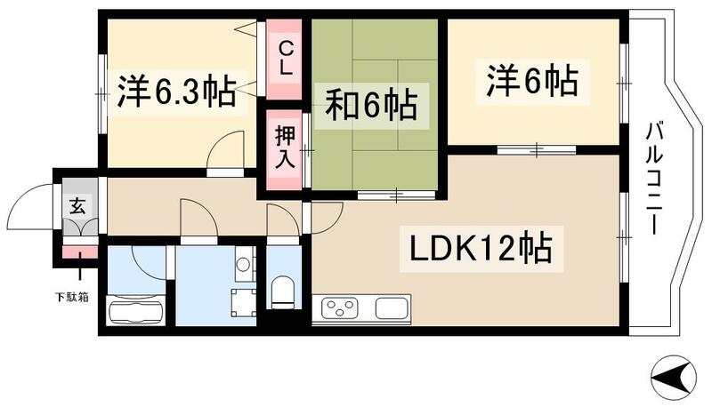 エステートEX白鳥マンションの間取り