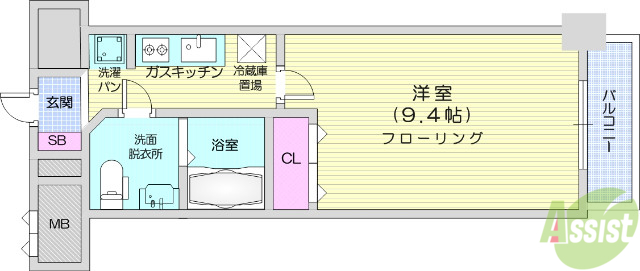 ノーブルプレイス北四番丁の間取り