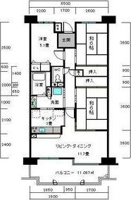 西宮市宮西町のマンションの間取り