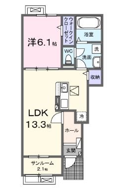 東近江市建部日吉町のアパートの間取り