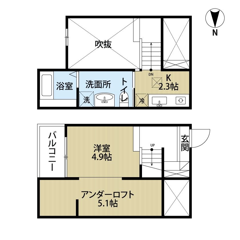 名古屋市熱田区三番町のアパートの間取り