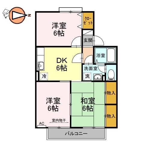 徳島市国府町早淵のアパートの間取り