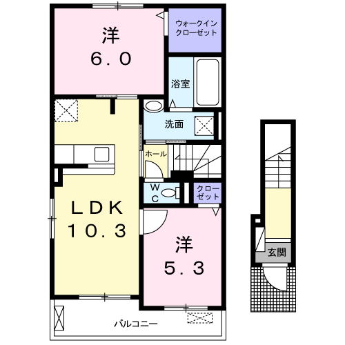 グラン　アムール　Ａの間取り