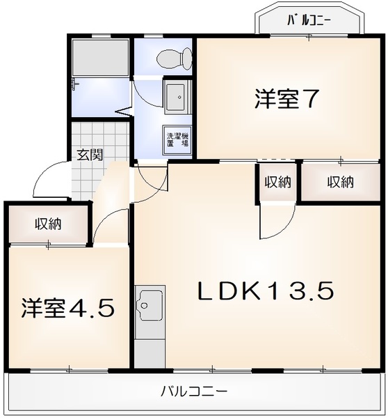 スカイハイツ新田の間取り