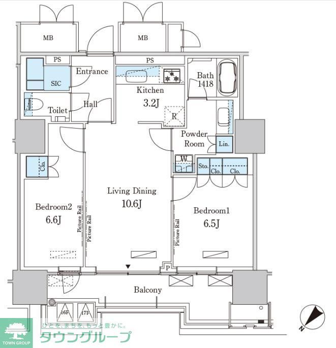 【中央区晴海のマンションの間取り】