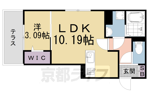 京田辺市薪西窪のアパートの間取り