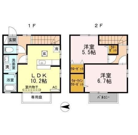 安芸郡海田町稲葉のアパートの間取り