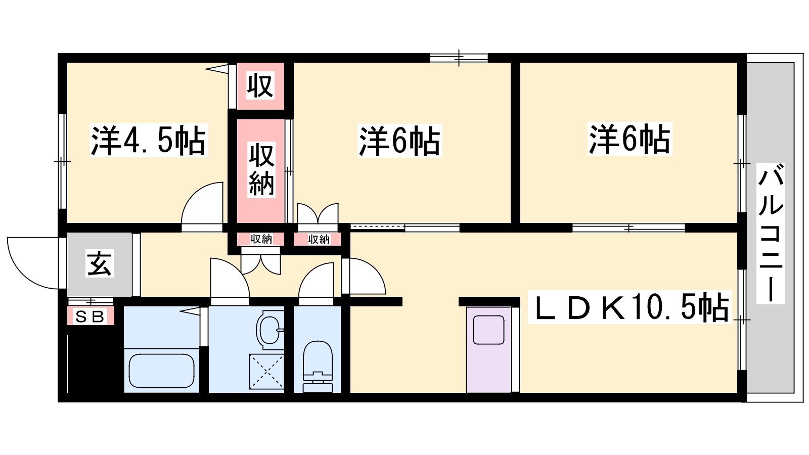 【姫路市別所町北宿のマンションの間取り】