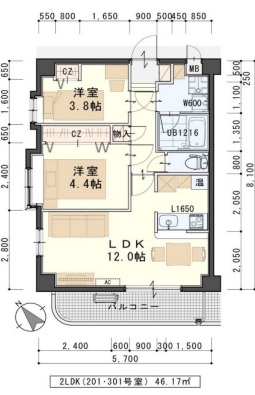 クレセールの間取り