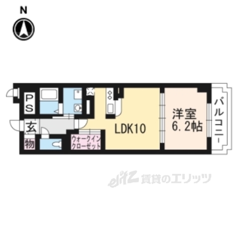 【京都市上京区西辰巳町のマンションの間取り】