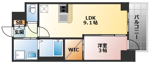 アドバンス大阪フラットの間取り