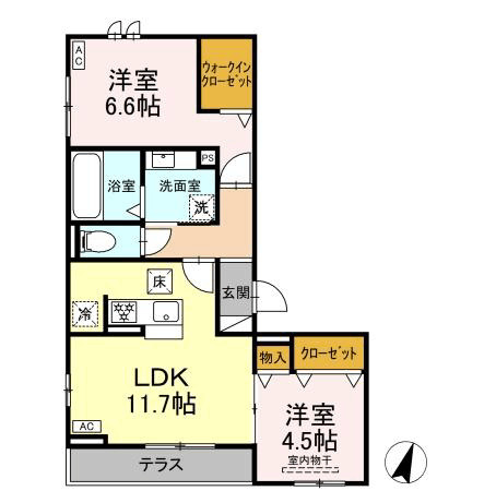 Ｄ－ａｖａｎｃｅ牟呂の間取り