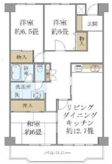 リバービュウハイツの間取り