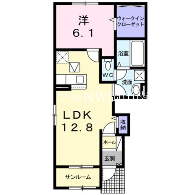 玉野市長尾のアパートの間取り