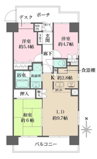 ファミール氷川台の間取り