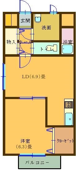 クラルテＨＡＳＨＩＤＡの間取り