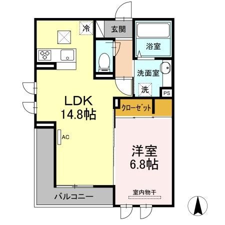 松山市南江戸のアパートの間取り