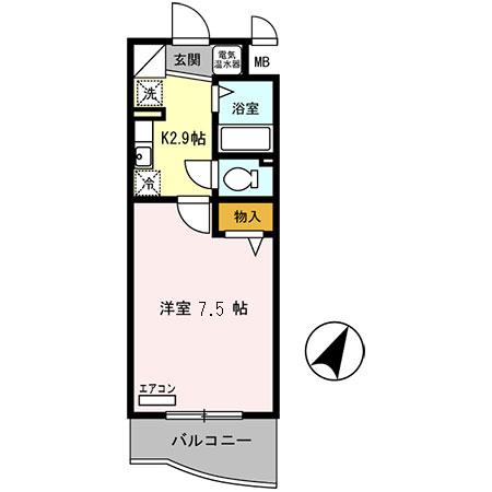 東近江市東沖野のマンションの間取り