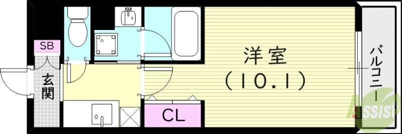 尼崎市口田中のマンションの間取り